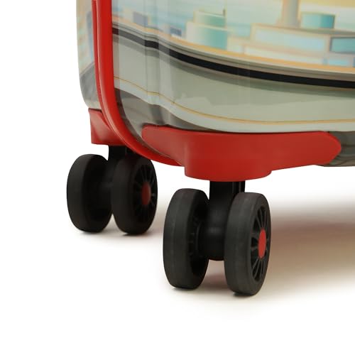 Image of YAYAVAR Superman Kids Trolley Suitcase - 65L | Hard-Sided Printed Cabin Luggage with 8 Wheels, Number Lock, Scratch Resistant, Lightweight Travel Bag (60cm)