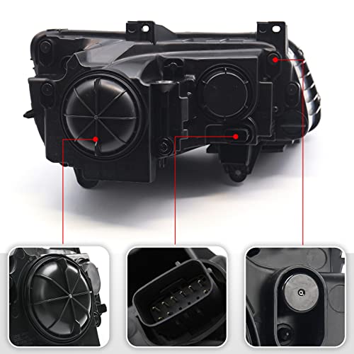 VLINCAR Halogen Headlight Assembly Compatible with Chrysler 300 300C 2015 2016 2017 2018 Headlamp with White Bezel Replacement Left Driver Side LH 68214383AD CH2502269 by VLINCAR - Image 5