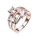 Daesar Anello Donna Oro Rosa 18K, Fedine Fidanzamento Oro Rosa Cuscino Anelli con Morganite 3.35ct Diamante 0.12ct Anello Donna Misura 16