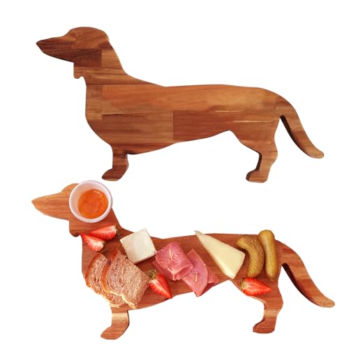 Small Wood Charcuterie Cheese Board, Set of 2 Dachshund Dog Shaped Solid Acacia Wood Serving Board Serving Platter Wooden Tray Dinner Plates Novelty Kitchen Gifts Small Wood Charcuterie Cheese Board, Set of 2 Dachshund Dog Shaped Solid Acacia Wood Serving Board Serving Platter Wooden Tray Dinner Plates Novelty Kitchen Gifts