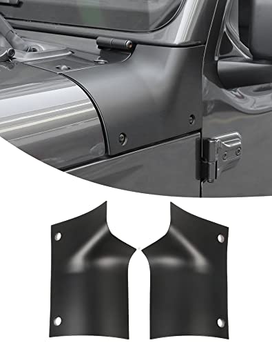 SQQP ジープ ラングラー JL 2018+Jeep Wrangler JL適用 ボンネットコーナ/フードバックルコーナ/マシンカバーコーナ/エンジンカバーコーナ装飾 エンジンフード装飾 JL/JT アクセサリー おしゃれ ABS 2点セット ブラック
