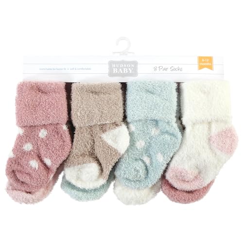 Image of Hudson Baby Baby 8-pack Cotton Rich Newborn and Terry Socks