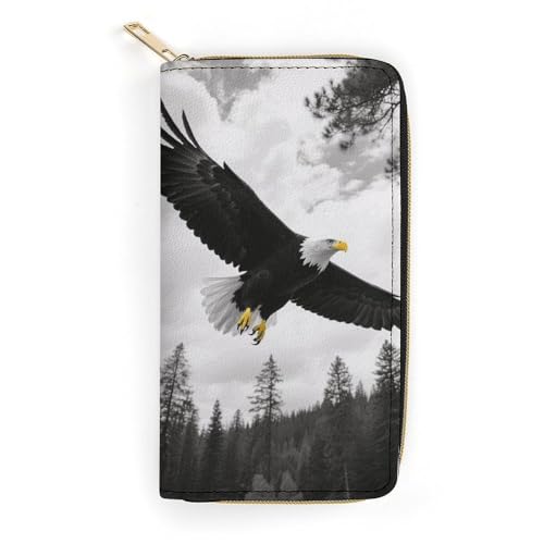 Portefeuille pour homme et femme en cuir synthétique Balck Eagle Forest