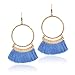 Produktbild HIWSSH Ohrring Big Loop Woolen Tassel Dangle Ohrrings Danglers Colorful Wool Charm Drop Ohrrings Gift For Women Eardrop Ear Jewelry royal blue