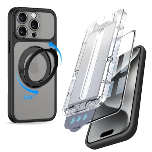 Loodoomo iPhone 15 Pro Max p P[X O b ɂȂiphone17y360°]X^hEpxRz magsafeΉ 9HKXtB1 [s̃KChgt \t \tȒP phon