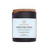 LEFFIS Organic Varicose Veins Massage Candle | Eucalyptus & Clove | Improves Blood Circulation, Reduces Swelling & Pain | Skin Nourishing | All Natural & Handmade in India