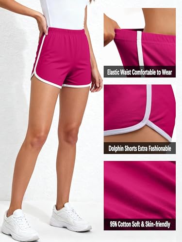Image of URATOT 2 Pack Yoga Short Pants Summer Running Athletic Shorts Women Dance Gym Workout Elastic Waist Shorts