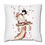Classy DJ Japanese Geisha Music Decorative Pillow Cojín Cojín Divertido 40 x 40 cm, Cojín Sofá, Cojín Regalo (Sin Inserto de Almohada)