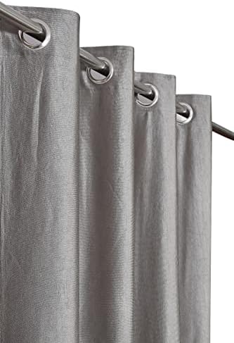 Galaxy Home Decor Solid Plain Curtains for Long Door 9 Feet, Pack of 2, Grey
