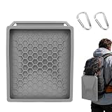 LZQMRVAK Protective Cover for Starlink Mini, Liquid Silicone Anti-Scratch Case, Waterproof Satellite Dish Cover for Starlink Mini Accessories, Hail-Resistant Protective Sleeve with 2 Carabiners(Grey)