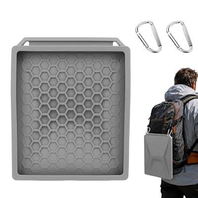 LZQMRVAK Protective Cover for Starlink Mini, Liquid Silicone Anti-Scratch Case, Waterproof Satellite Dish Cover for Starlink Mini Accessories, Hail-Resistant Protective Sleeve with 2 Carabiners(Grey)