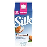 Silk Almond Milk, Unsweet, Dairy Free, Gluten Free, Seriously Creamy Vegan Milk with 50% More Calcium than Dairy Milk, 64 FL OZ Half Gallon
