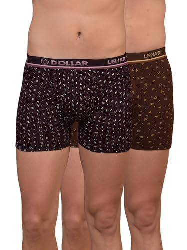 Image of Dollar Lehar Mens Combed Cotton Trunk - Pack of 2 - Actual Print May Vary