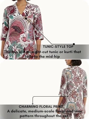 Image of Leriya Fashion Kurta Sets for Woman | Co ord Set for Women Stylish | Kurti Set for Woman | Short Kurti for Women | Kurtis | Ethnic Jaipuri Straight Kurta Set with Palazzo Pants | Salwar Suit for Party Outfits