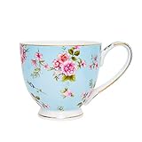 YUESITE 16oz Bone China Coffee Mugs for Women Mugs Flora Coffee Tea Cups Novetly Coffee Cups Gift for Women Mom Friends