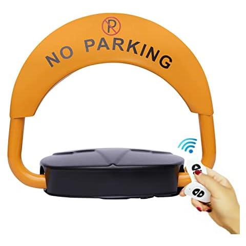 Futchoy Parkplatzsperre mit Fernbedienung Parksperre klappbar Akku Parkplatz Hindernis Antikollision 180°Ferngesteuerter Parkschloss Wasserdicht Cover