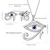 Aurora Tears Egyptian Eye of Horus Necklaces/Stud Earrings Set 925 Sterling Silver Evil Eye Jewelry Set Jewelry for Men and Women DS0081W #5