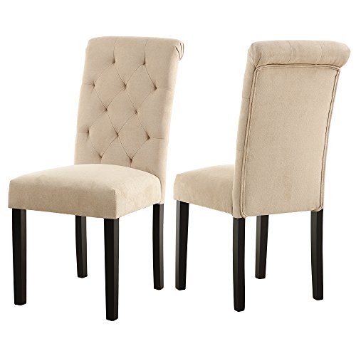 Lssbought Stylish Dining Room Chairs With Solid Wood Legs, Set Of 2 (Beige) #TOP3