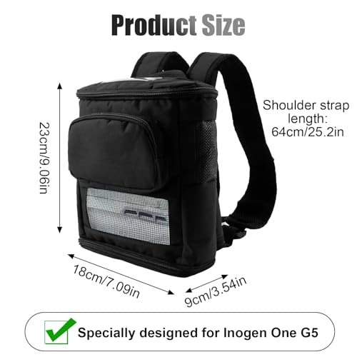 HJSSAA Rucksack für Sauerstoffgerät,Tragbar Sauerstoffkonzentrator Rucksack Kompatibel mit Inogen One G5 und Inogen One Rove 6, Reisetasche für Mobile Sauerstoffgerät(schwarz)