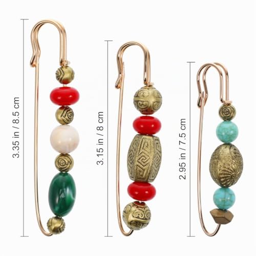PRETYZOOM 3 Pièces Broches Epingles Broches Vintage Rétro Cardigan Clip Épingle à Châle de Pull Broche Elégante Pantalons Robe Jupe Taille Décoration Accessoires – vue 5