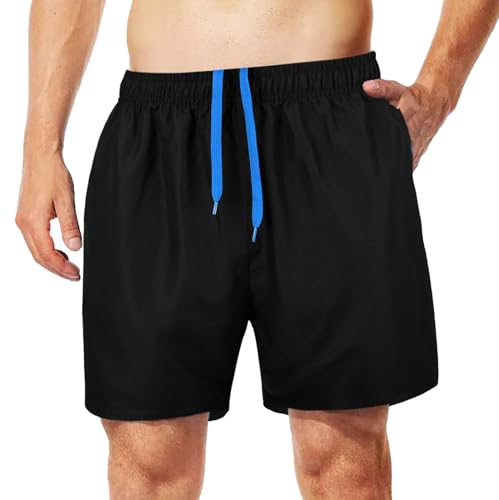 MADHERO Men Swim Trunks with Zipper Pockets Quick Dry Bathing Suits Mesh Lining