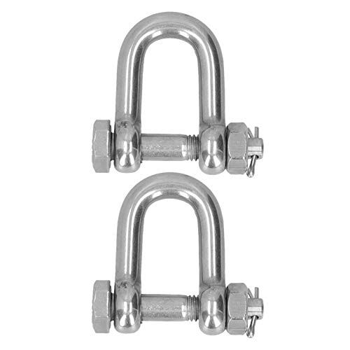 2pcs 304 Stainless Steel Dring Anchor Shackle Screw Pin with Insurance Hardware M10