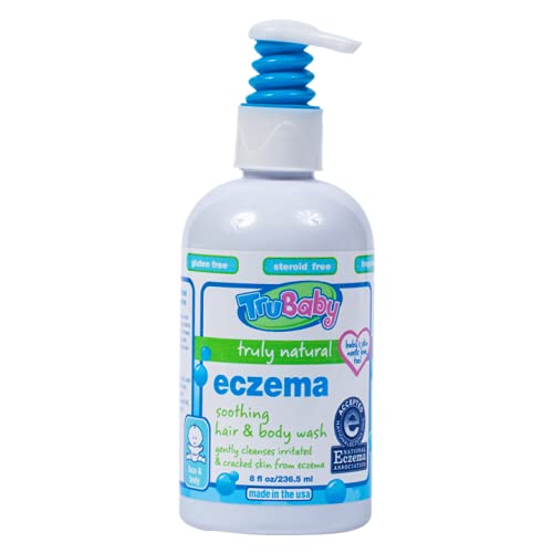 TruBaby Soothing Hair and Body Eczema Wash – Safe, Unscented Cleansing and Moisturizing Wash for Babies – Pediatrician, Dermatologist, and Allergy Tested – 8 Ounces