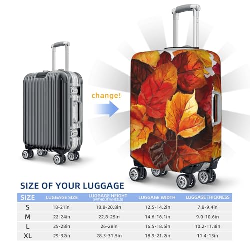 Luggage Cover Washable Elastic Suitcase Covers Autumn leaves Travel Baggage Cover Fashion Anti-scratch Suitcase Protector Decoraitve Covers Fits 18-32 Inch Luggages Small2
