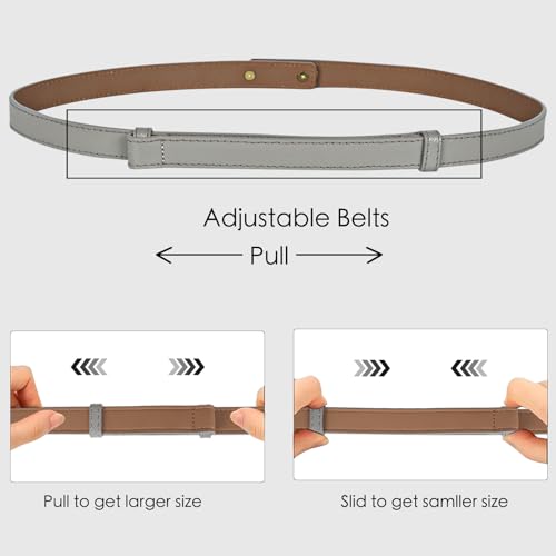 Image of Aurolran Women's Leather Belt with Buckle - Ideal for Dresses, Jeans, and Coats