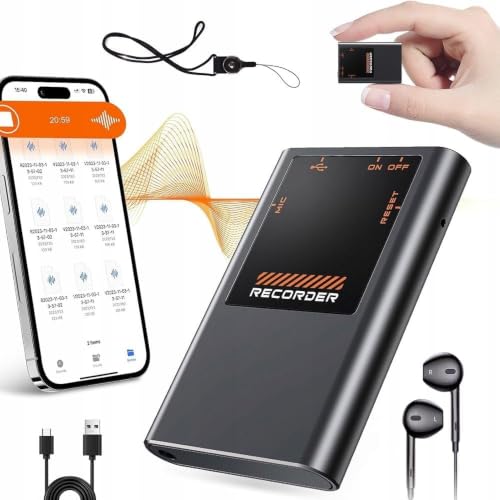 Image of SECURINNOV Digital Mini Voice Recorders -Small Hidden Spy Super Long Storage Capacity 64GB | Date & Time Stamp | Easy to Use | Crystal Clear Sound Digital Recording Mp3 Player (V-Lite 64GB)