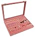 Wuligirl Velvet Clear Lid Jewelry Organizer Box Stackable Jewelry Storage Display Tray Holder Showcase (Ring Box)