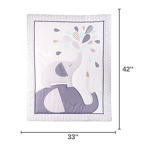 Baby Bees 4 Pieces Cute Elephant Crib Bedding Sets For Boys And Girls | Baby Bedding Crib Set Of Crib Sheet, Quilt, Dust Ruffle For Standard Size Crib #TOP1