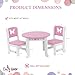 Emily Rose 18 Inch Doll Dining Table and 2 Chairs Set - Pink Butterfly Collection - Compatible with American Girl, Our Generation, My Life As & Adora Dolls - Wooden Dollhouse Furniture