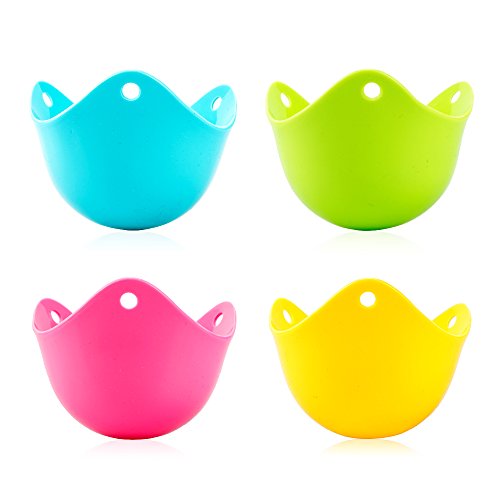 Cazadores Furtivos de Huevo - Vainas de Caza Furtiva de Silicona de Primera Calidad para Microondas o Stovetop Huevo escalfado Sin BPA Huevo de cocina (4 piezas)