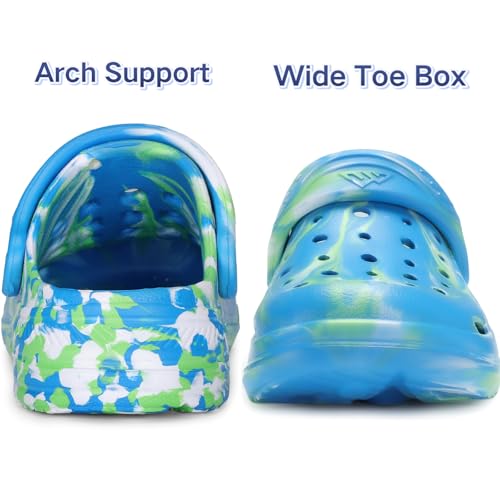 Image of Kids Tie Dye Garden Clogs for Boys Girls | Lightweight Slip-On Water Shoes with Arch Support