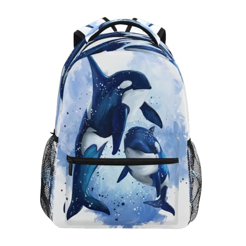 Sac à dos écolier baleines multicolore pour grandir en confiance