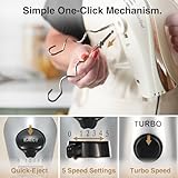 VonShef Hand Mixer Electric Whisk – Food Mixer for Baking with 5 Speeds, 300W, 2 Stainless Steel Beaters, 2 Dough Hooks & Balloon Whisk, Easy Clean, Turbo Boost, Eject Button, Compact – Cream - Image 5