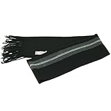 Alpine Swiss Mens Plaid Scarf Soft Winter Scarves Unisex,Black Stripe,One Size