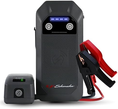 Schumacher Electric 12V Lithium Jump Starter & Power Pack – Portable 1000A Battery Jumper with 10W Wireless Charging, USBA/USBC Fast Charging & Multi-Mode LED Flashlight – 4-in-1 SL1672 Schumacher Electric 12V Lithium Jump Starter & Power Pack – Portable 1000A Battery Jumper with 10W Wireless Charging, USBA/USBC Fast Charging & Multi-Mode LED Flashlight – 4-in-1 SL1672