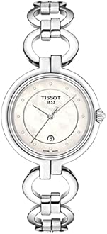 Tissot womens Flamingo Stainless Steel Dress Watch Grey T0942101111600