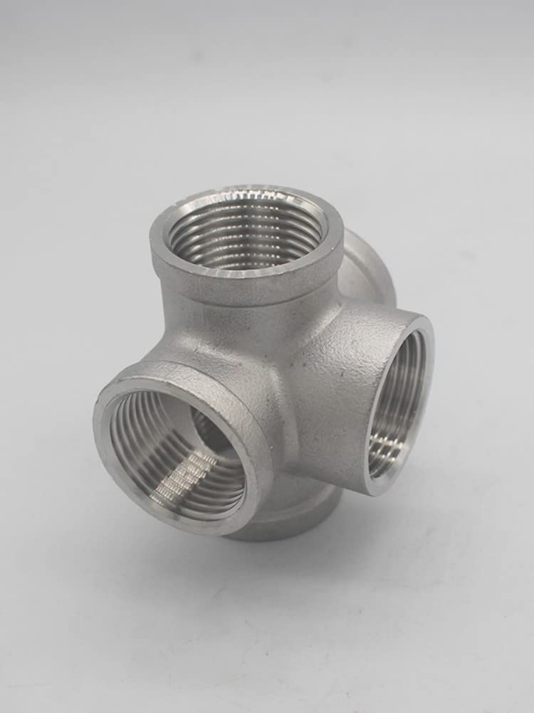 Connettori per tubi in acciaio inossidabile 304 a 5 vie uguali a croce raccordo filettato femmina per applicazioni da 1/4" a 2"