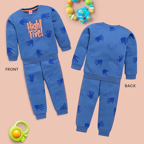 Image of LuvLap Baby Boys Full Sleeve Sweatshirt & Pyjama Set Pack of 1