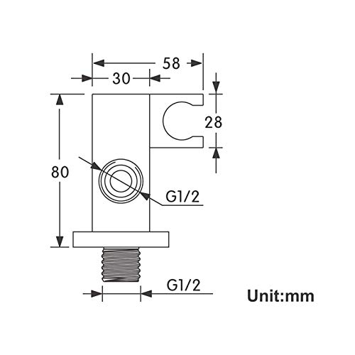 Support de douche orientable en laiton avec filetage G1/2