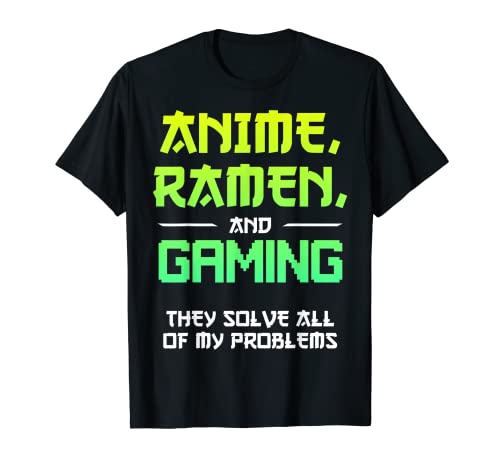 Anime Ramen Gaming Resolver Gamer Lover Camiseta