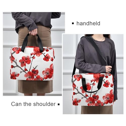 Bolsa Maletín para Laptop con Estampado Flores Roja 13-15.6" miniatura 2