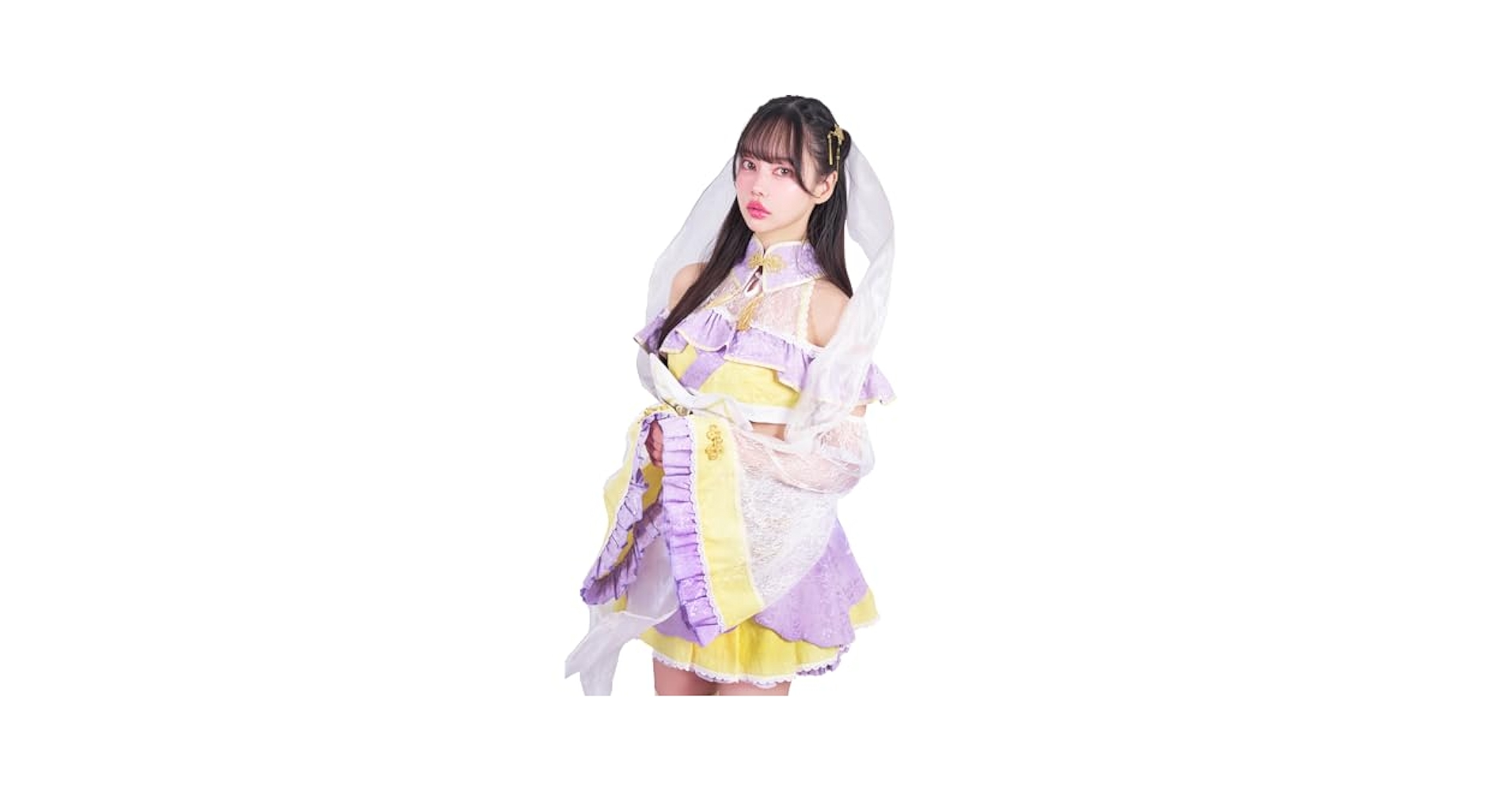 Amazon.co.jp: [Malymoon]織姫 コスプレ 衣装 紫 パープル 黄色