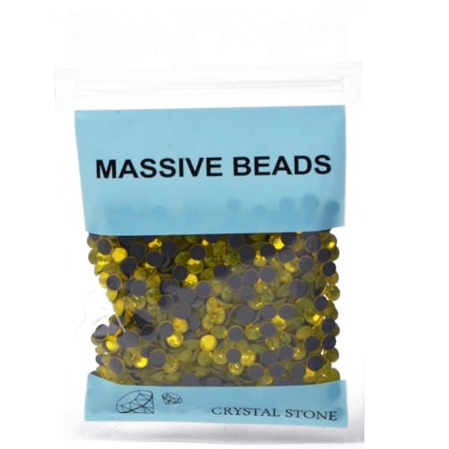 Image of 3000 Pieces Hot Fix Glass Flatback Rhinestones HotFix Round Crystal Gems (Citrine, SS10)