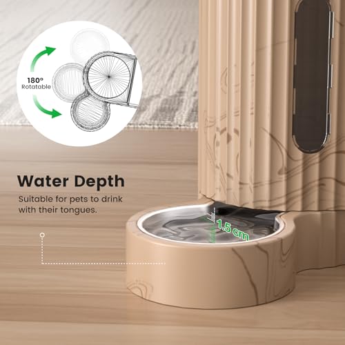 Gardner Pet Gravity Automatic 2-in-1 Pet Feeder, 0.8 Gallons*2 Cat Feeder and Water Dispenser Set, 100% BPA-Free and Stainless Steel Water Bowl for Dogs, Cats, Rabbits, Puppies (Light Woodgrain) - Image 6