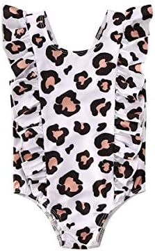 Muasaaluxi Toddler Baby Girls Swimsuit Ruffled Sleeveless Swimwear One-Piece Beachwear Bathing Suit 6M-6Y