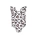 I3CKIZCE Costume da Bagno Body Tutina Swimwear Bambina 0-5 Anni Elastico Stampa Leopardo Suit Merletto Girocollo Backless Dolce Principessa al Mare Spiaggia Estate(Bianco Leopardo,2-3 Anni)